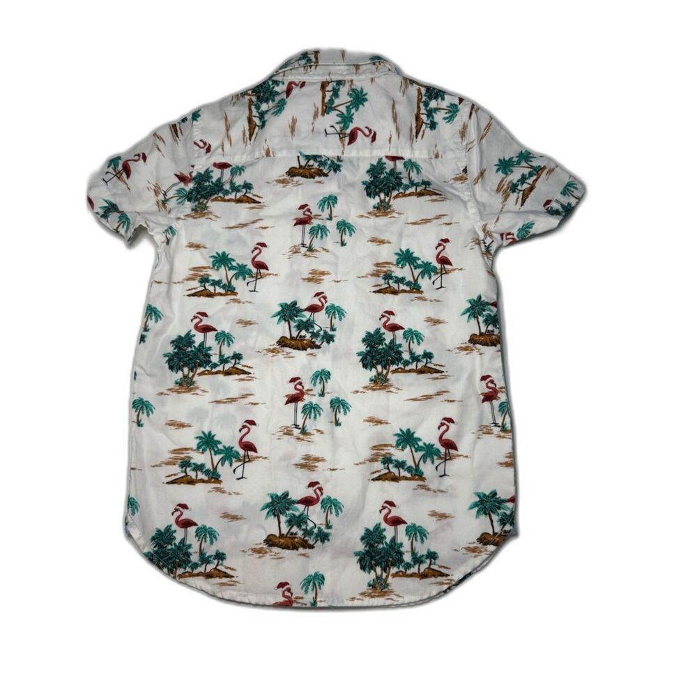 Cactus Boys Flamingo Palm Tree Button Front Shirt NWT Size 13-14 Tropical